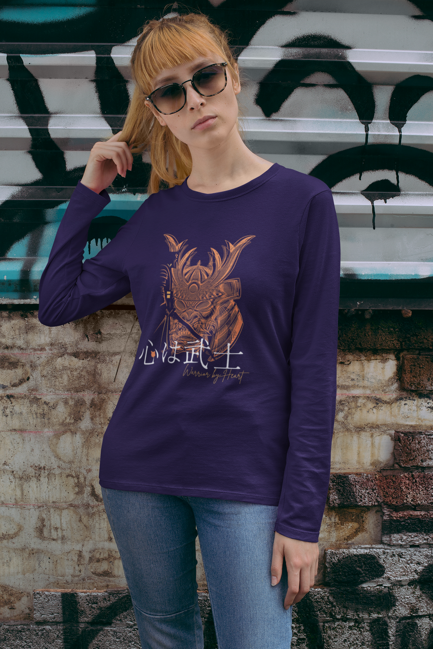 心は武士 Warrior by Heart Long Sleeve T-shirt