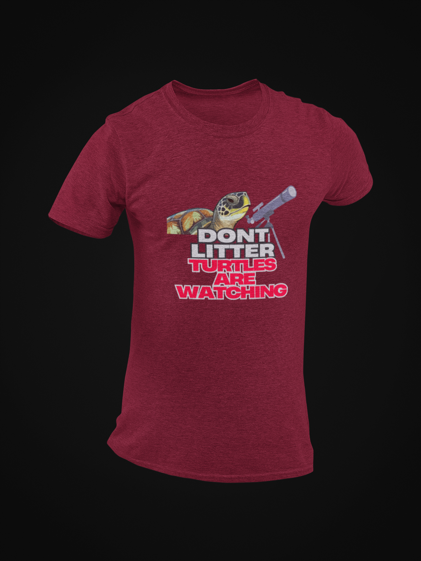 Don't Litter Turtles are Watching Short Sleeve T-shirt
