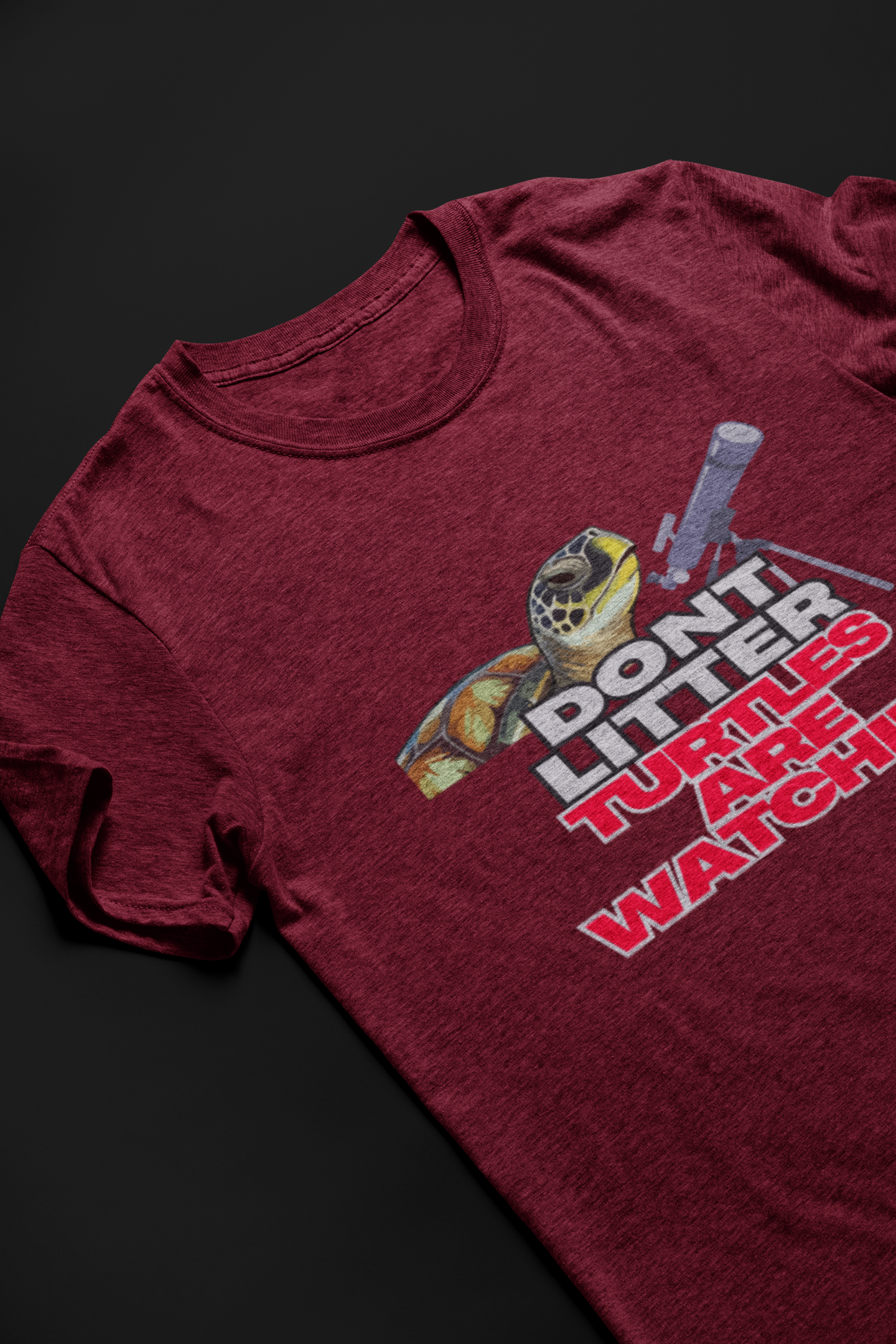 Don't Litter Turtles are Watching Short Sleeve T-shirt