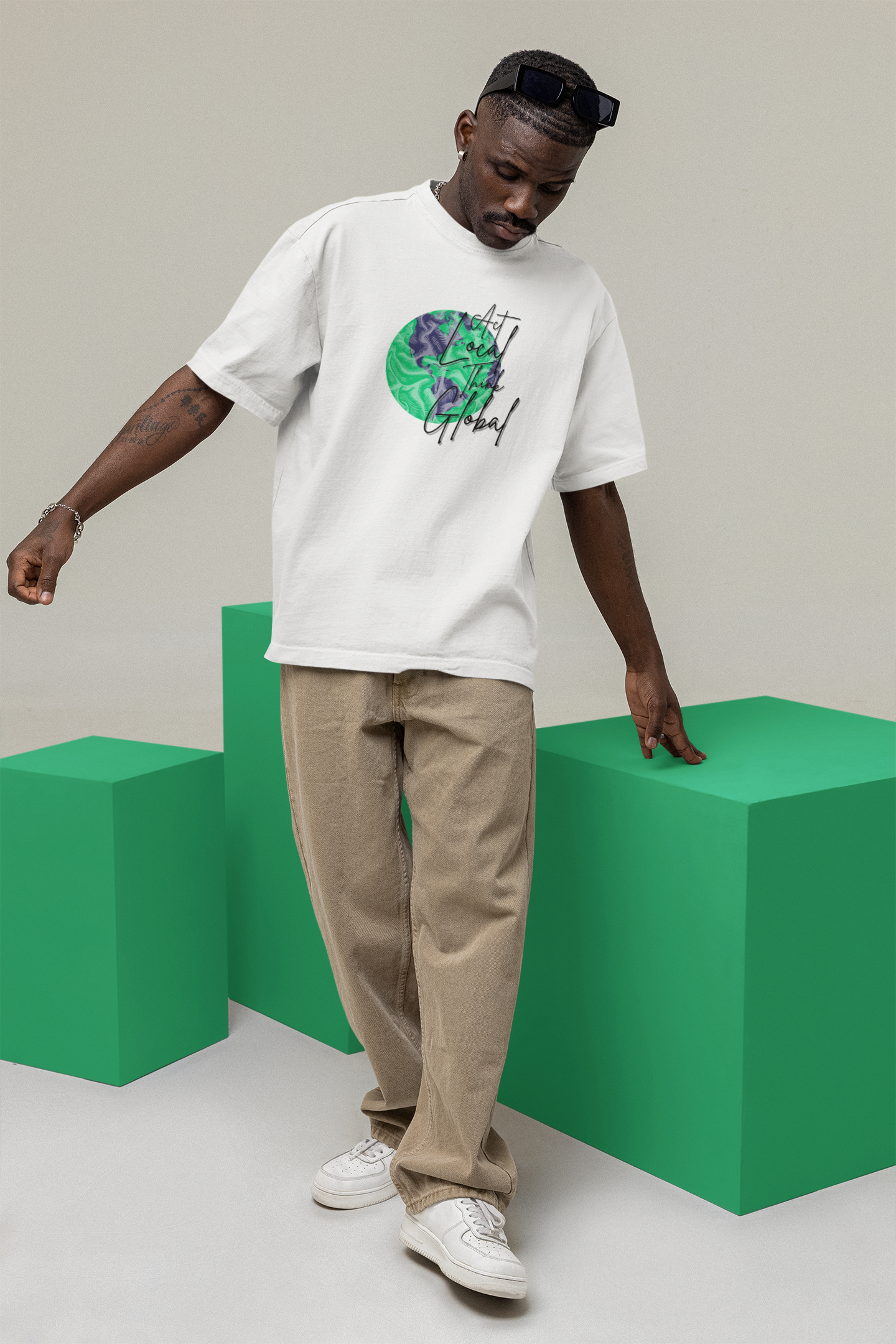 Act Local Think Global Oversize T-shirt
