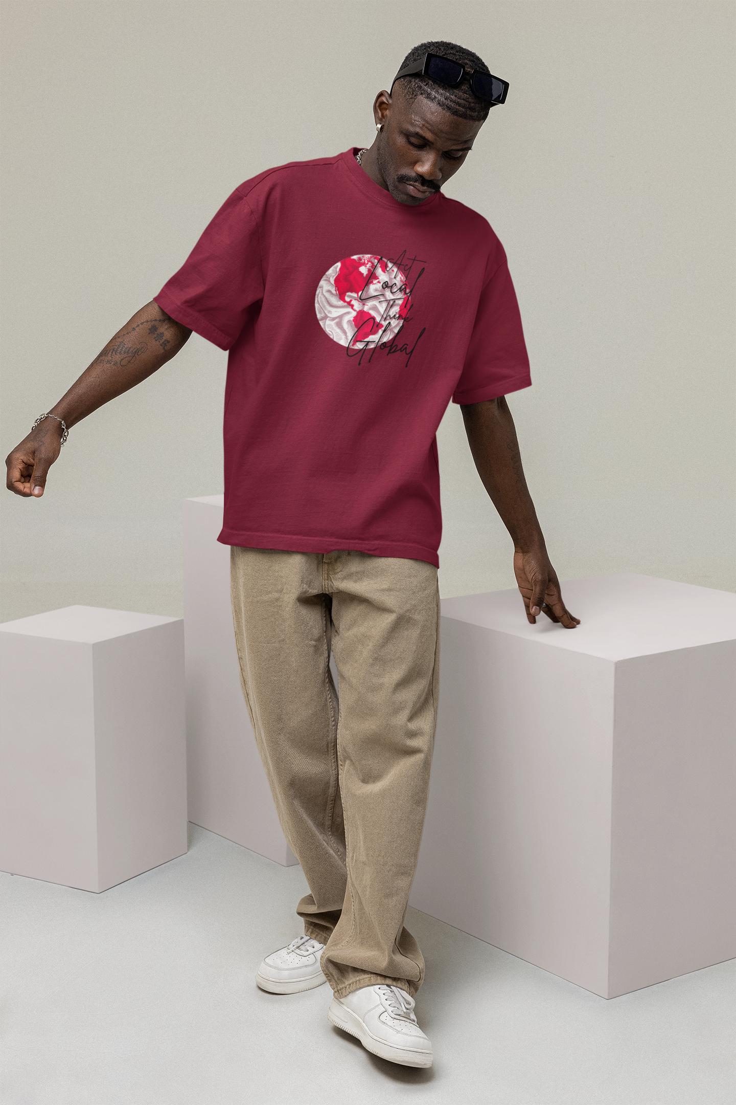 Act Local Think Global Oversize T-shirt