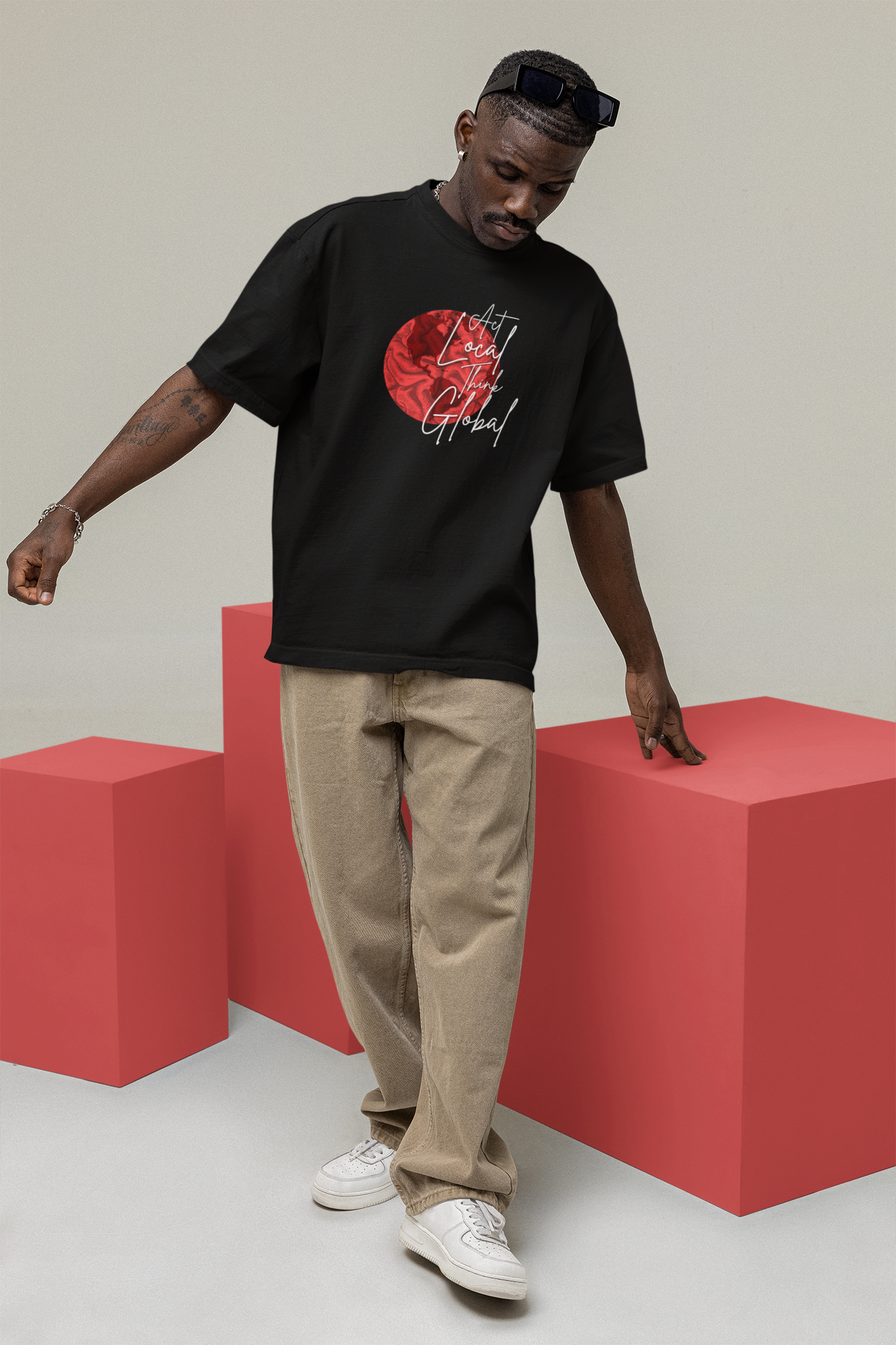 Act Local Think Global Oversize T-shirt