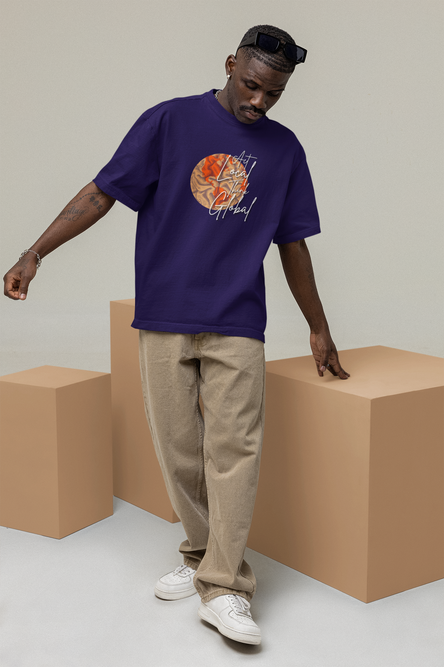 Act Local Think Global Oversize T-shirt