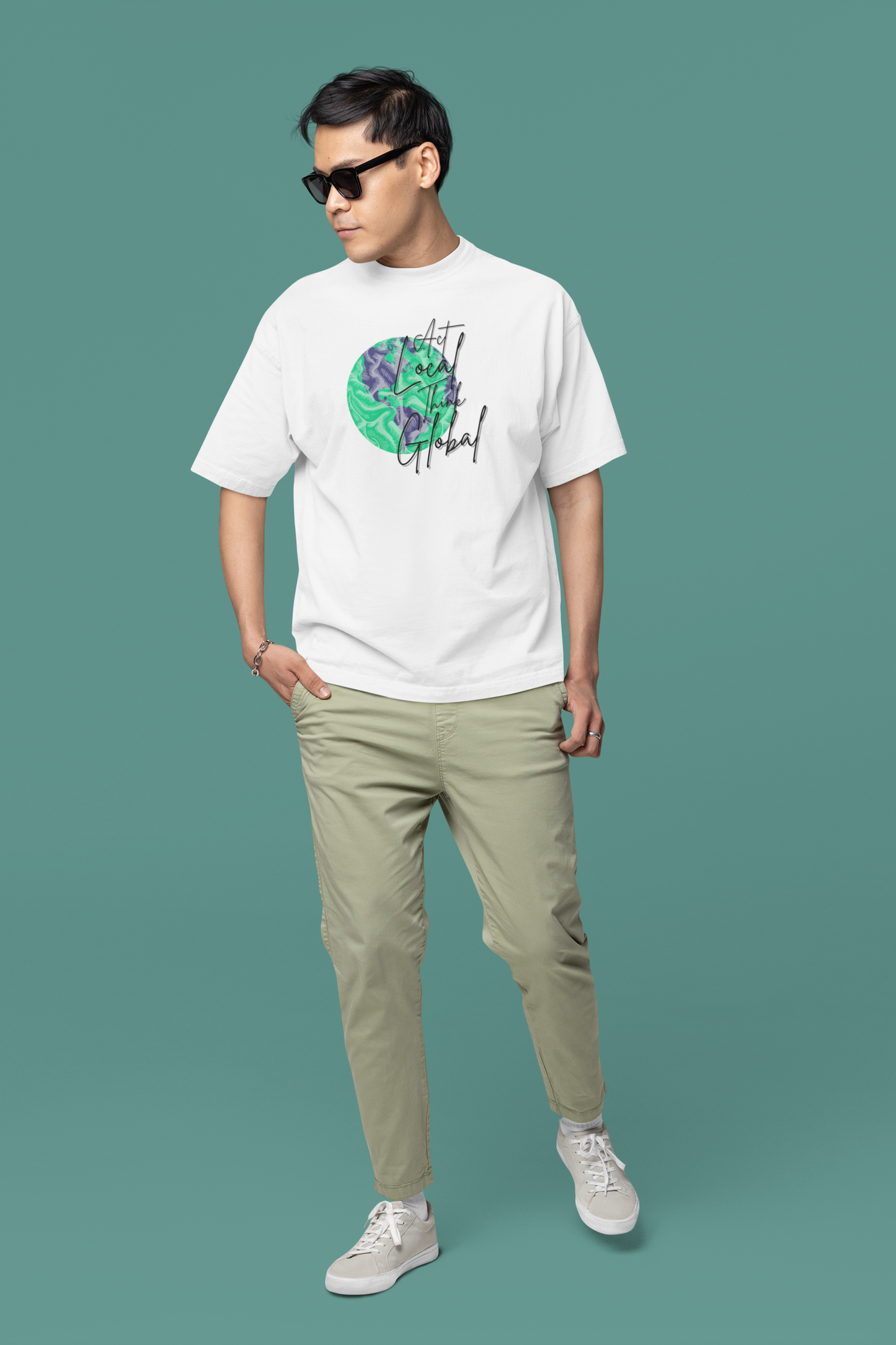 Act Local Think Global Oversize T-shirt