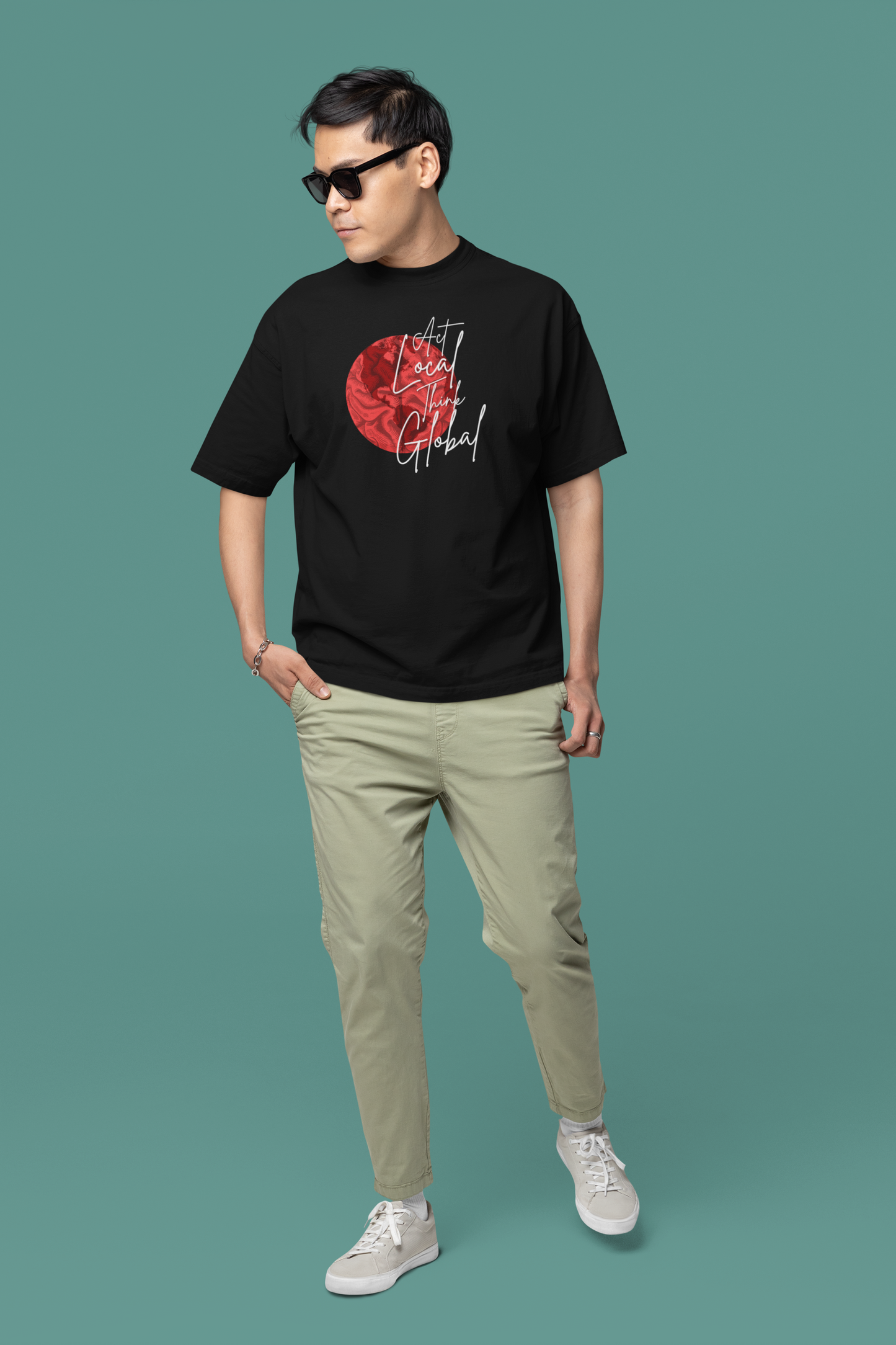 Act Local Think Global Oversize T-shirt