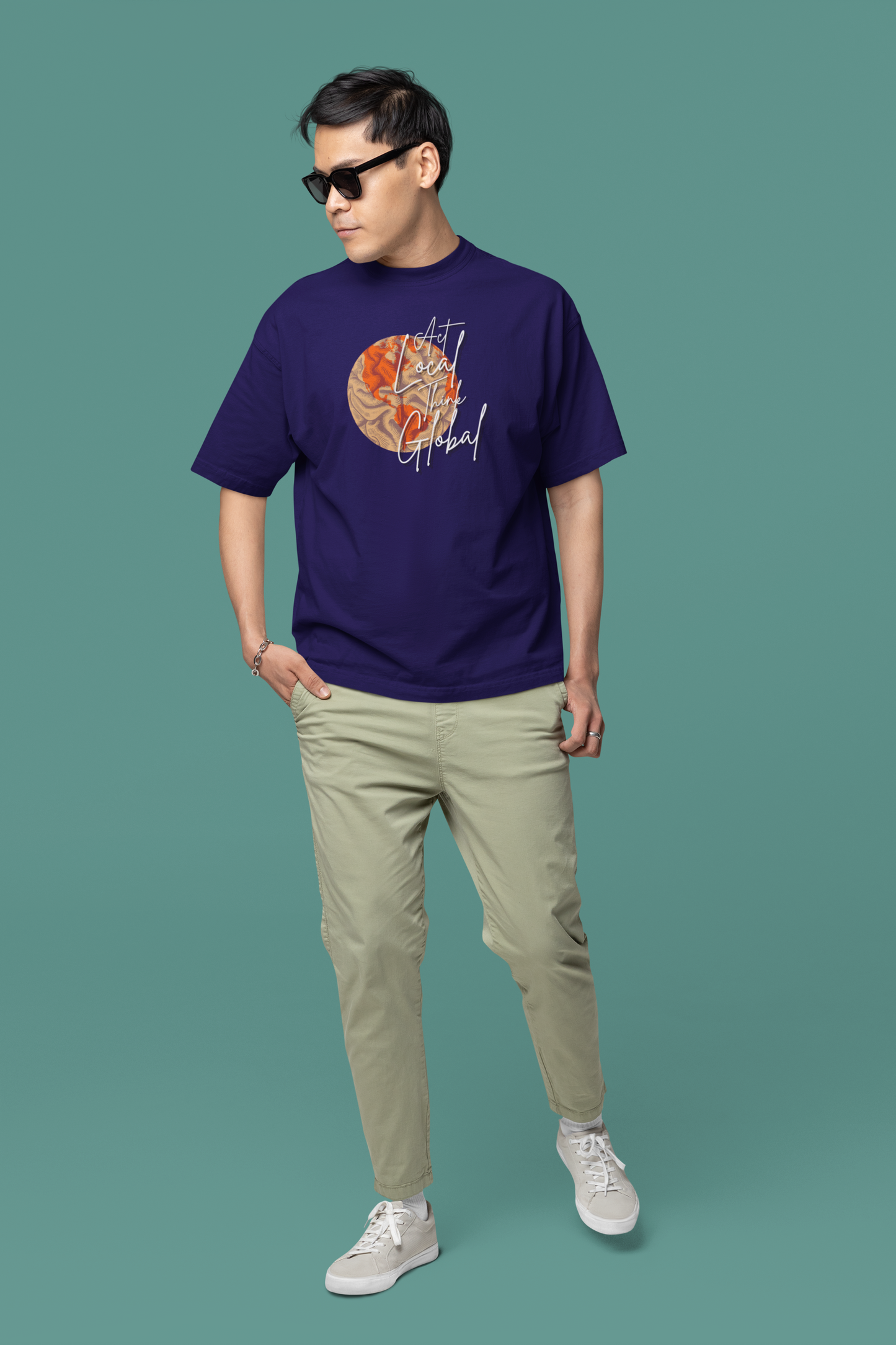 Act Local Think Global Oversize T-shirt