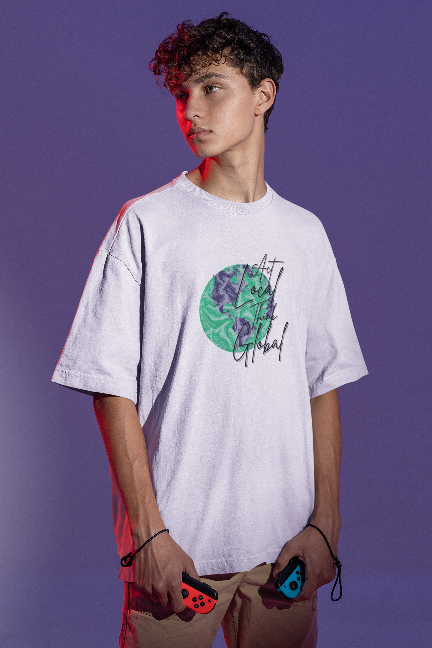 Act Local Think Global Oversize T-shirt