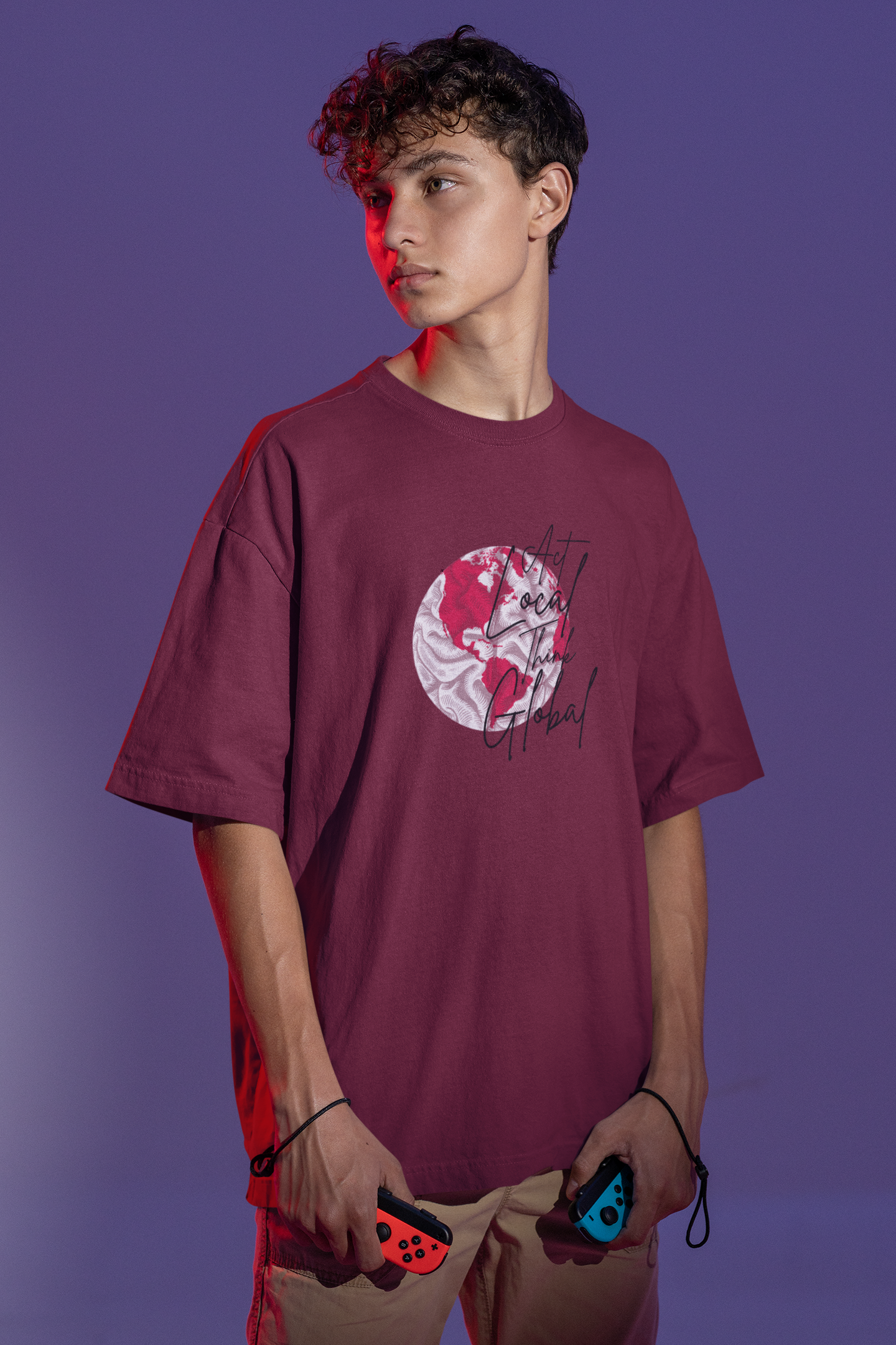 Act Local Think Global Oversize T-shirt