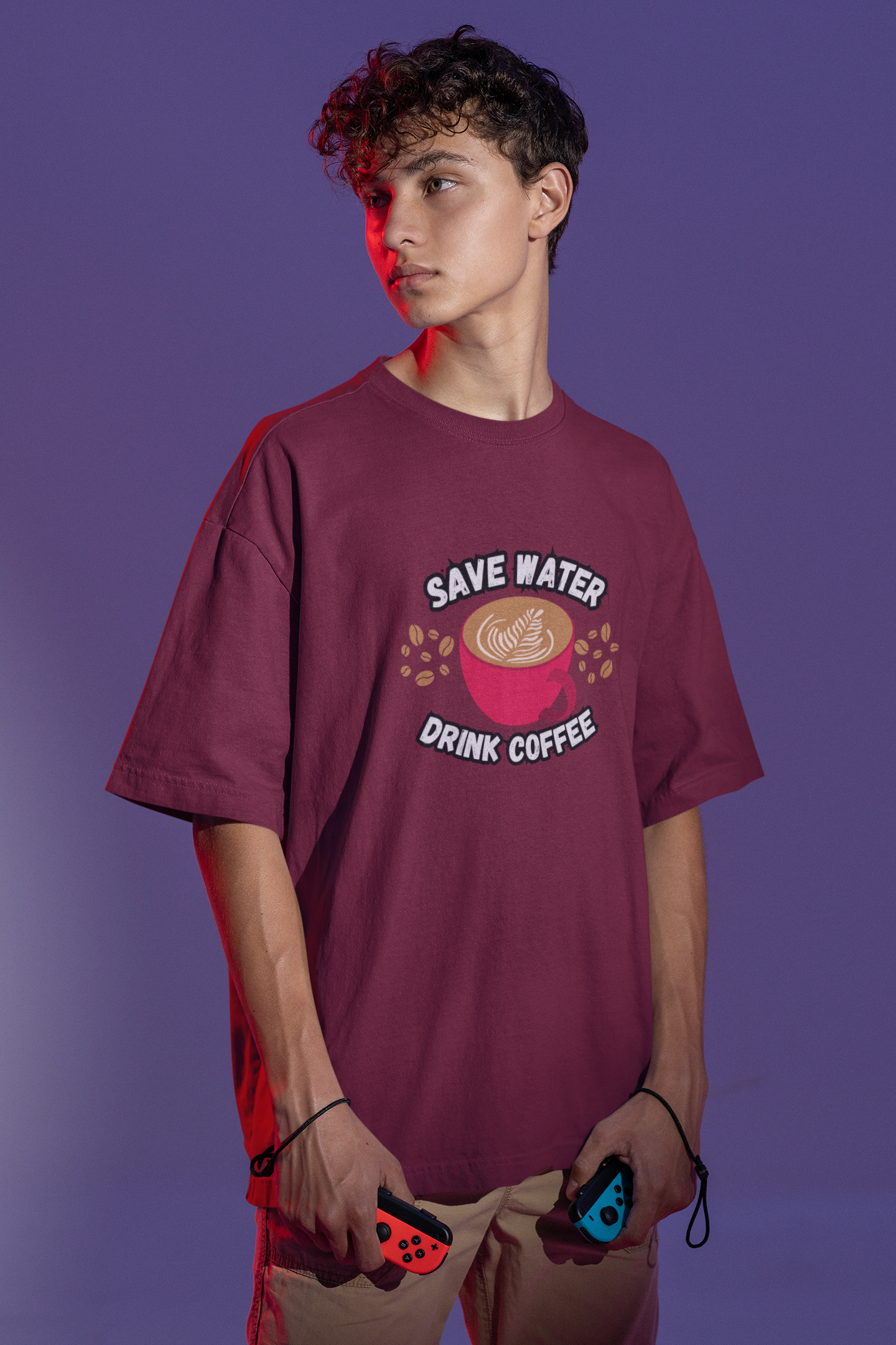 Save Water Drink Coffee Oversize T-shirt