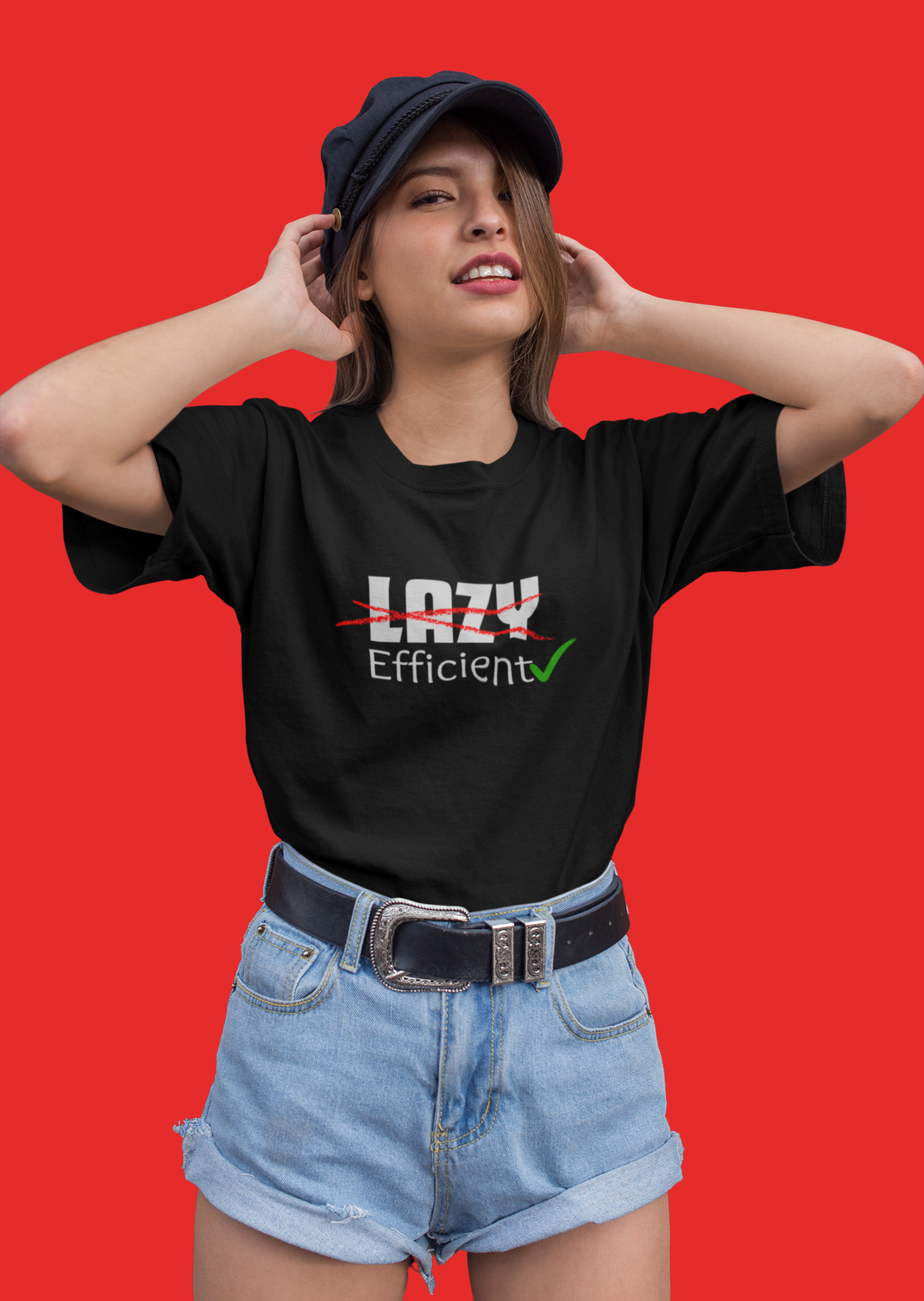 Not Lazy, Efficient Oversize T-shirt