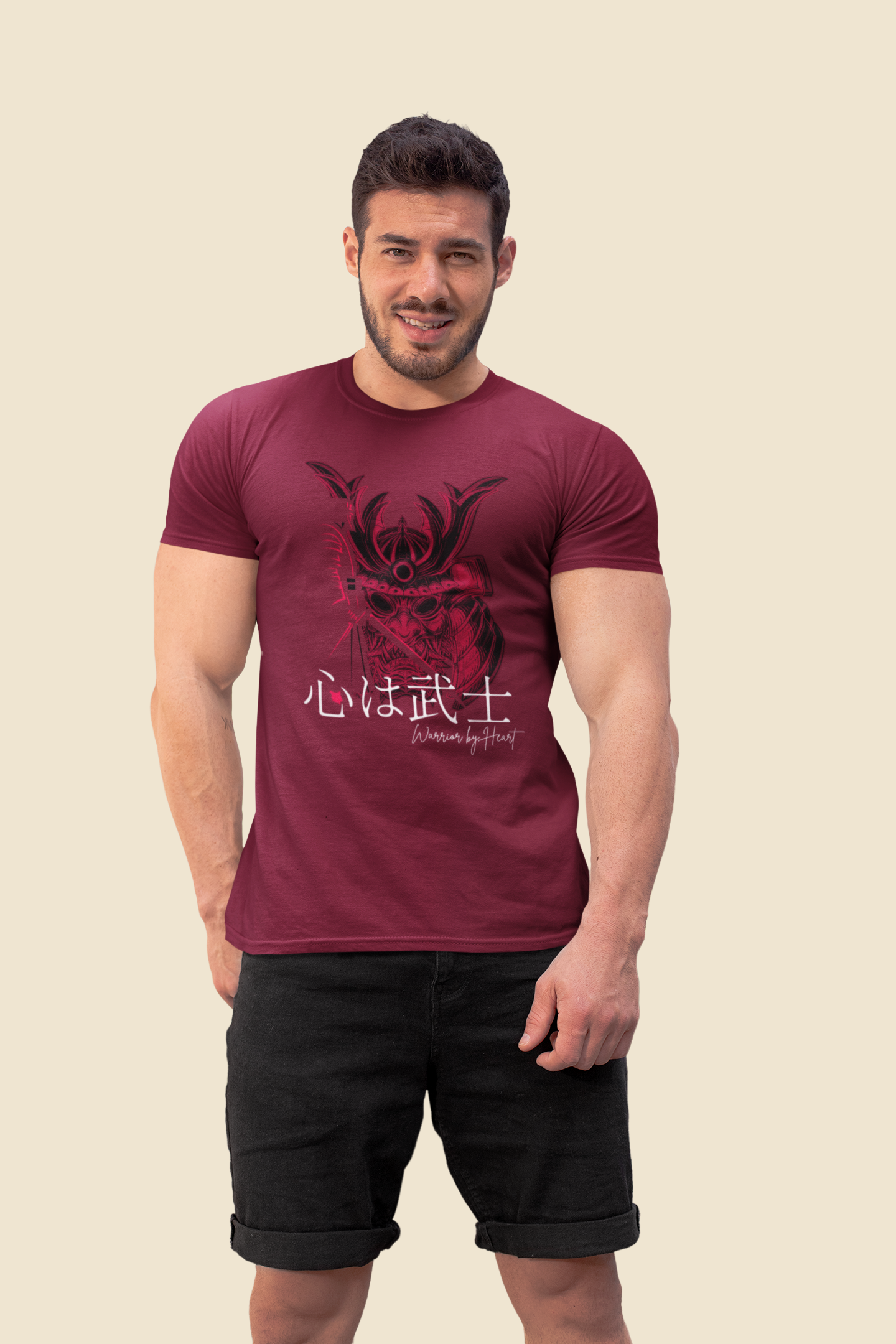 心は武士 Warrior by Heart Slim Fit T-shirt