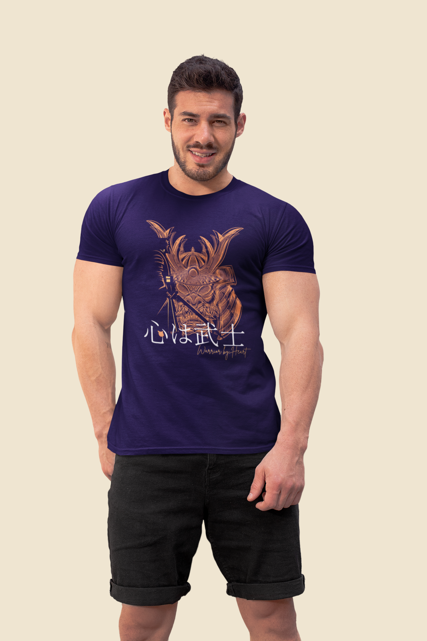 心は武士 Warrior by Heart Slim Fit T-shirt