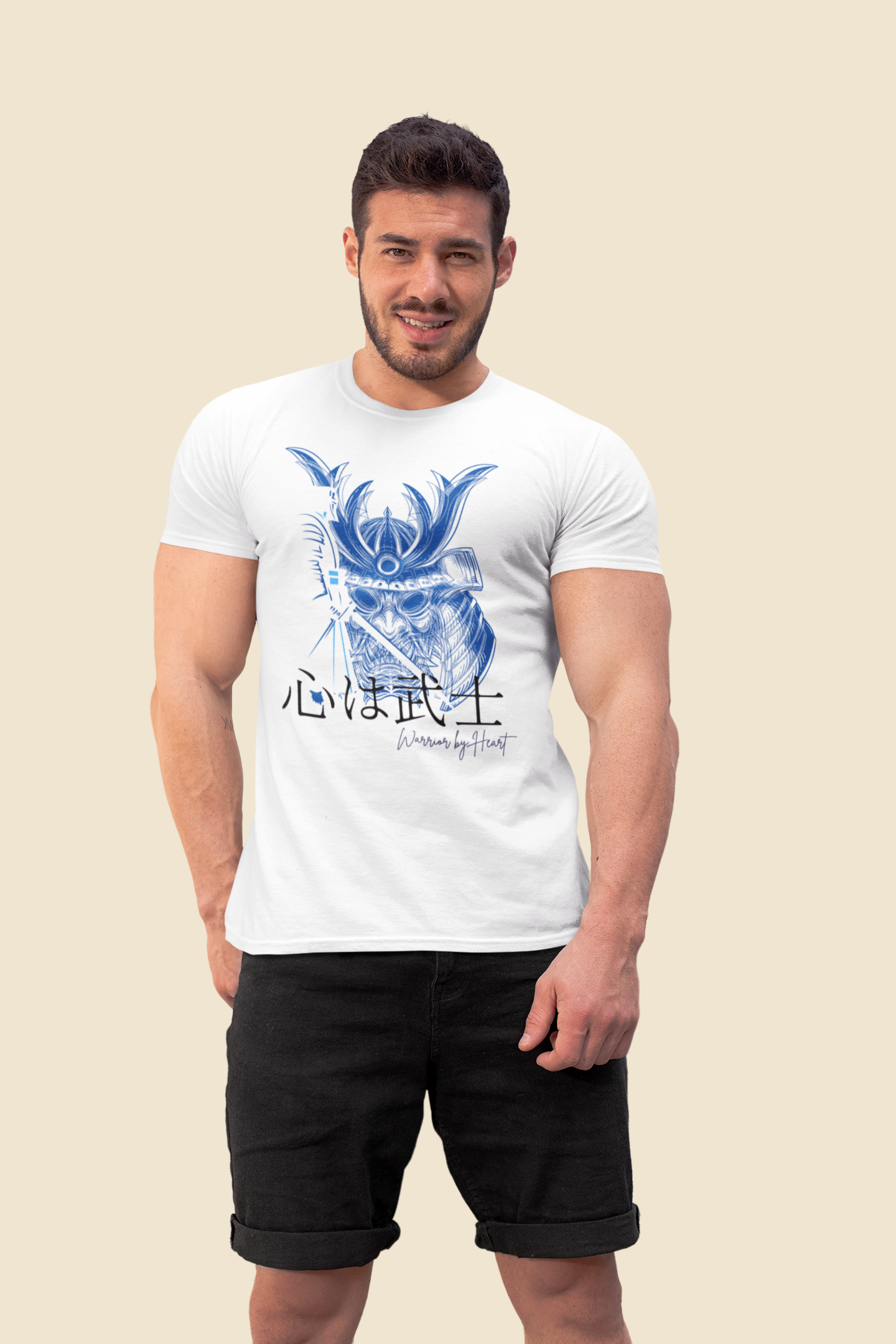 心は武士 Warrior by Heart Slim Fit T-shirt