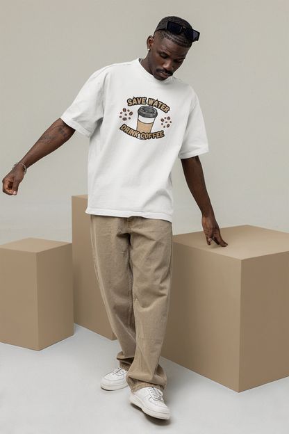 Save Water Drink Coffee Oversize T-shirt