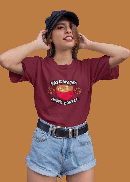 Save Water Drink Coffee Oversize T-shirt